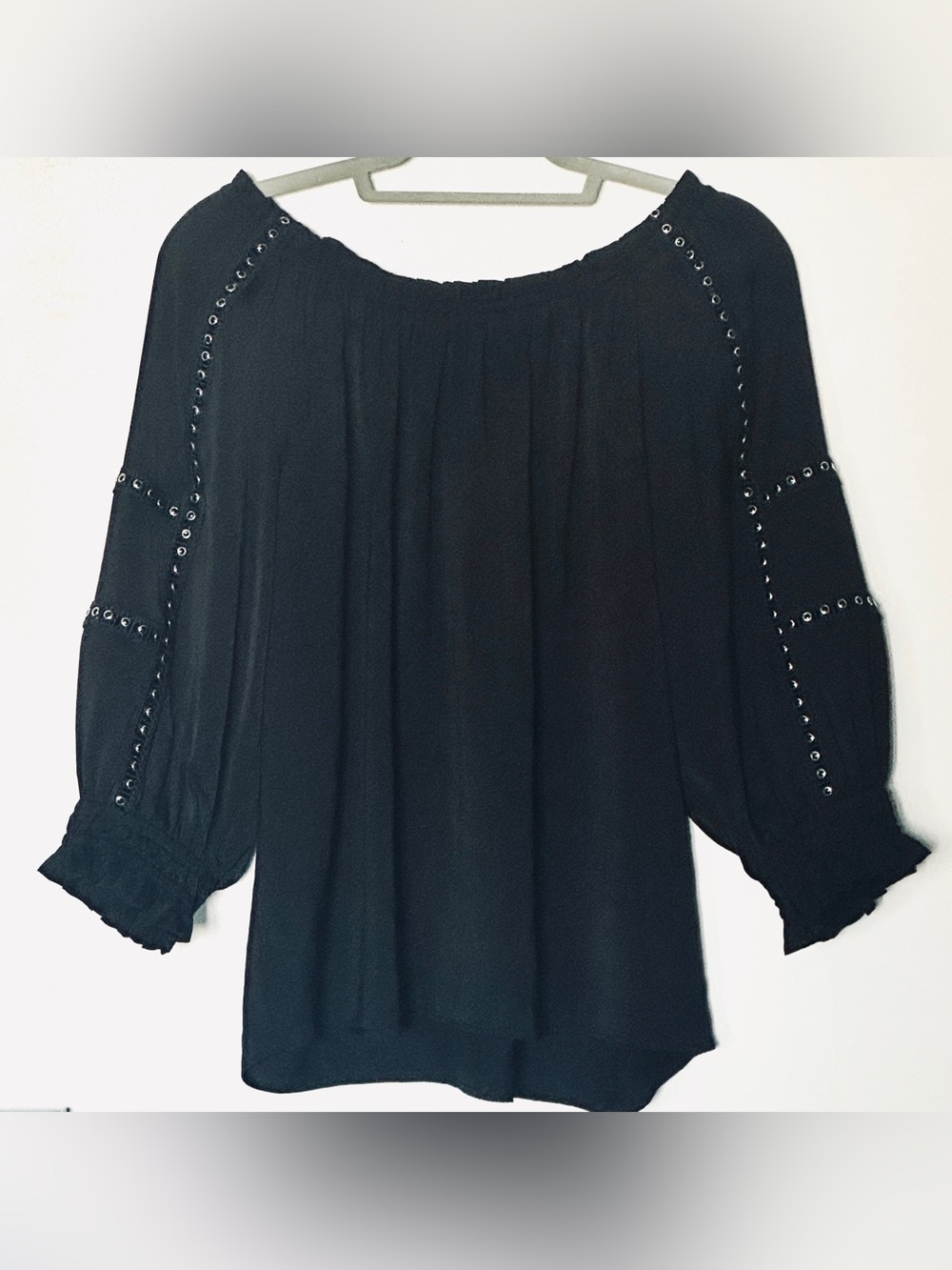 Black with Silver Rivets Blouse